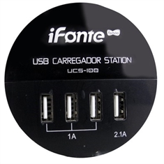 Carregador e Fonte USB 4 Portas UCS-100 preto- Infokit
